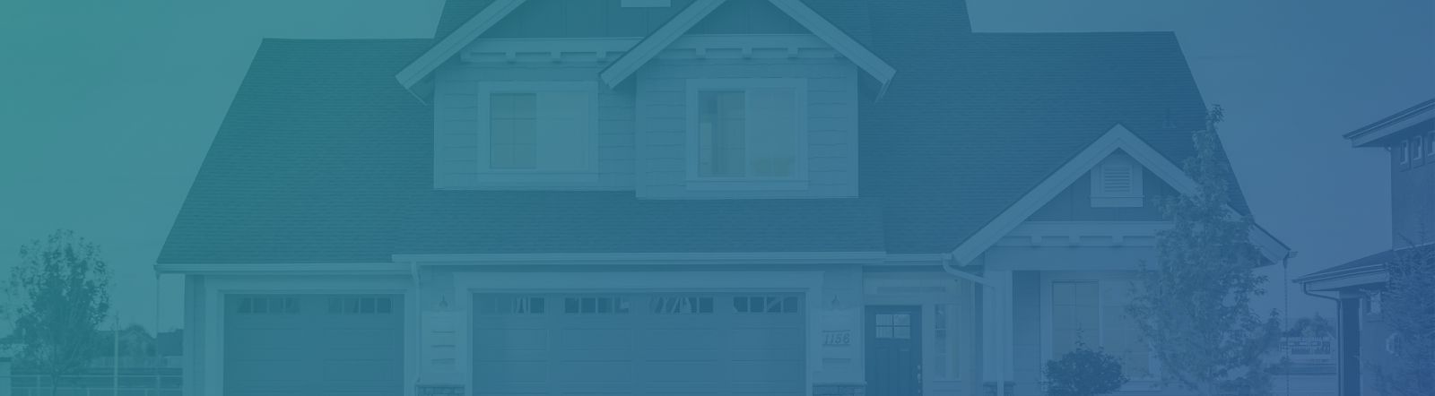 large house with blue and green gradient
