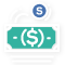 Paper and coin money icon