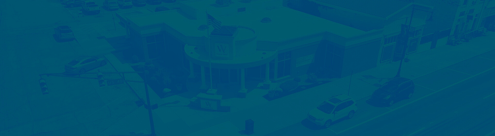 dichromatic aerial photo of Cambridge City branch
