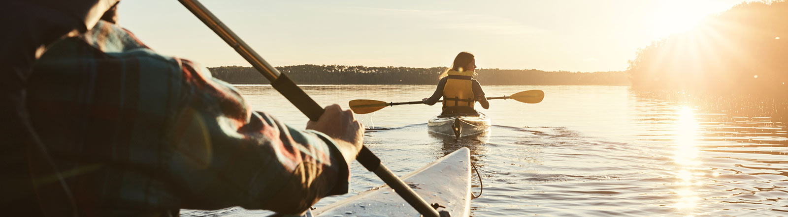 Couple kayaking.