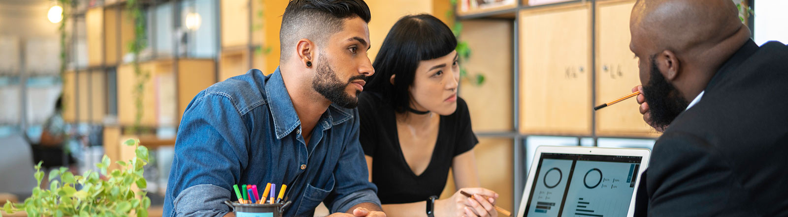 Young couple meeting about finances. 